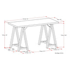 WYNDENHALL Hawkins Bureau de travail moderne industriel en BOIS MASSIF de 56 pouces de large