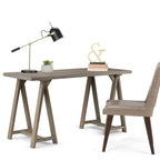 WYNDENHALL Hawkins Bureau de travail moderne industriel en BOIS MASSIF de 56 pouces de large