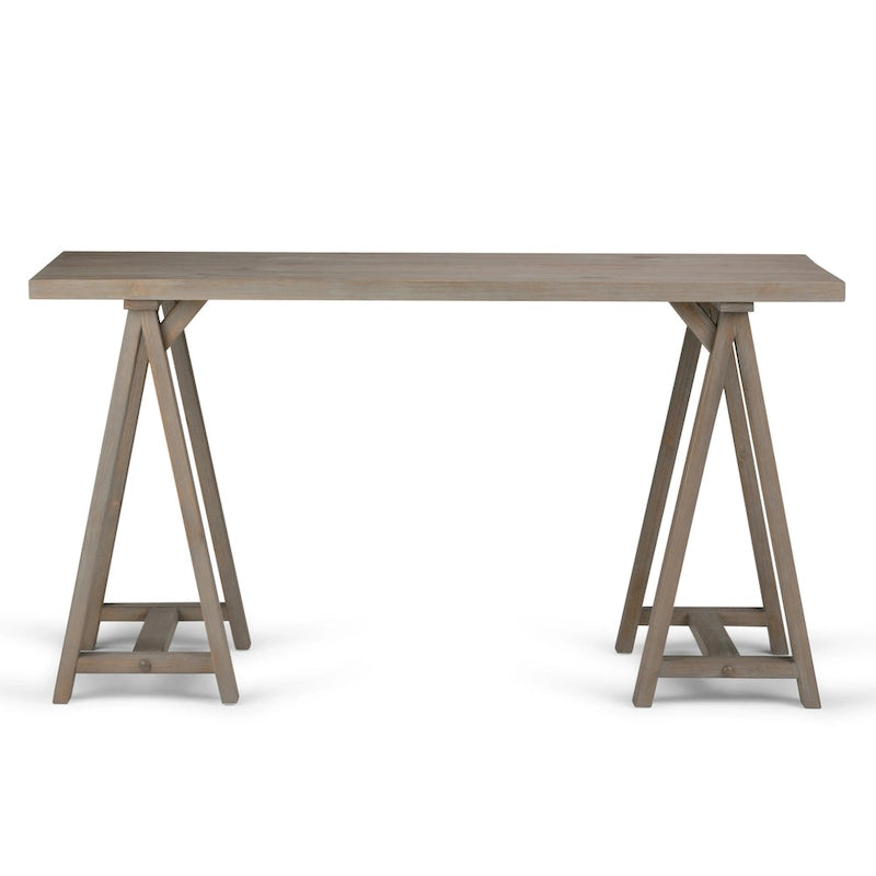 WYNDENHALL Hawkins Bureau de travail moderne industriel en BOIS MASSIF de 56 pouces de large
