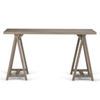 WYNDENHALL Hawkins Bureau de travail moderne industriel en BOIS MASSIF de 56 pouces de large