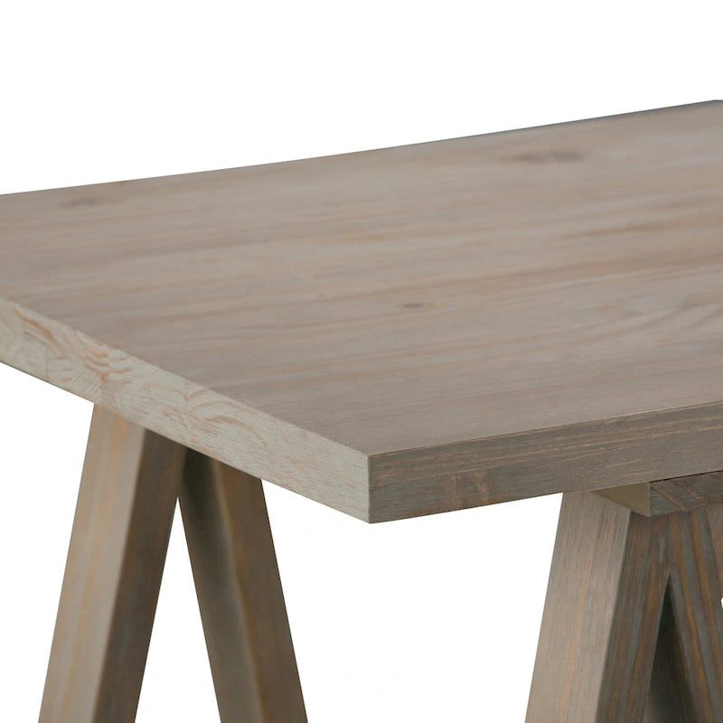 WYNDENHALL Hawkins Bureau de travail moderne industriel en BOIS MASSIF de 56 pouces de large