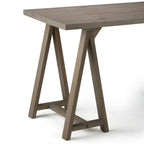 WYNDENHALL Hawkins Bureau de travail moderne industriel en BOIS MASSIF de 56 pouces de large