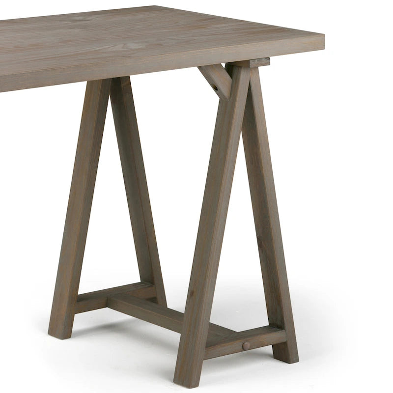 WYNDENHALL Hawkins Bureau de travail moderne industriel en BOIS MASSIF de 56 pouces de large