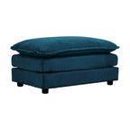 Canapé sectionnel rembourré 4 pièces avec ottoman bleu
