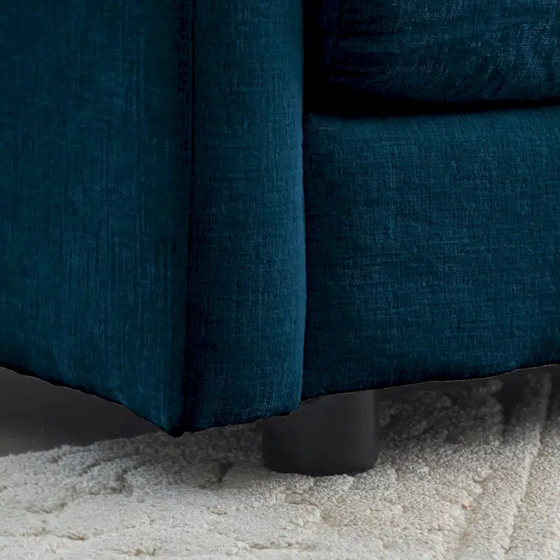 Canapé sectionnel rembourré 4 pièces avec ottoman bleu
