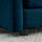 Canapé sectionnel rembourré 4 pièces avec ottoman bleu