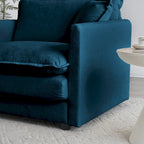 Canapé sectionnel rembourré 4 pièces avec ottoman bleu