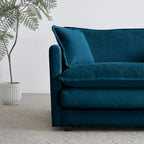 Canapé sectionnel rembourré 4 pièces avec ottoman bleu