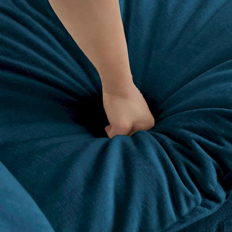 Canapé sectionnel rembourré 4 pièces avec ottoman bleu