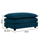 Canapé sectionnel rembourré 4 pièces avec ottoman bleu