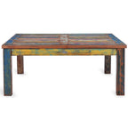 Table Basse Carrée en Teck Chic fabriquée à partir de Bateaux en Bois de Teck Recyclé