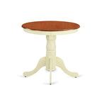 East West Furniture Eden - Table à manger ronde en bois avec piètement central, coloris Buttermilk et Cherry