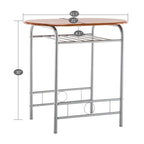 Ensemble de bar pour petit-déjeuner 3 pièces à hauteur de comptoir, brun clair/argenté, 2 places