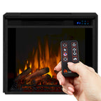 Meuble TV cheminée électrique acajou foncé, 1 personne, 75,5"L x 21,5"P x 27,7"H
