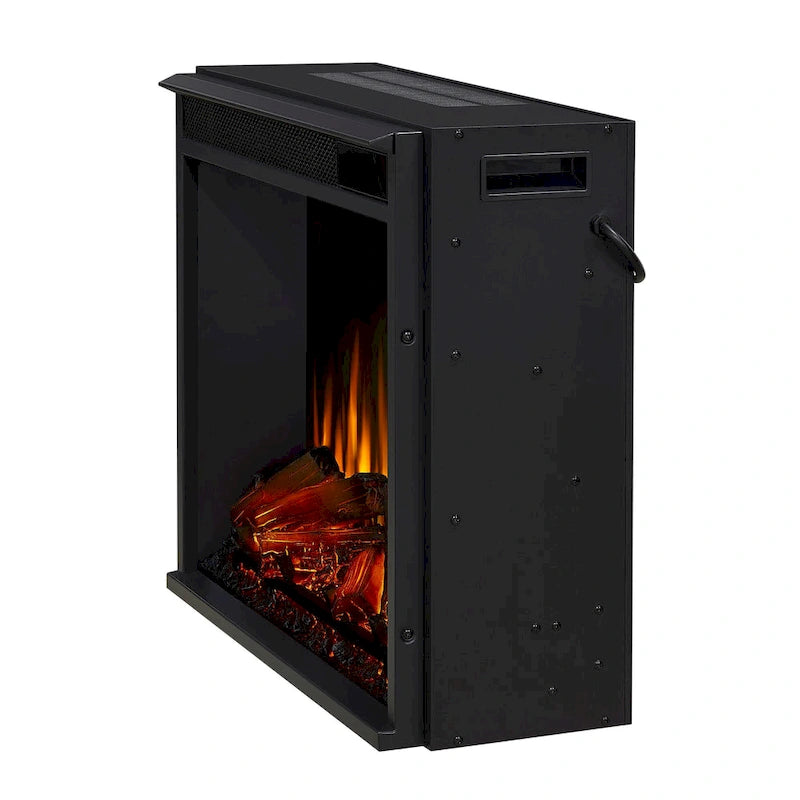 Meuble TV cheminée électrique acajou foncé, 1 personne, 75,5"L x 21,5"P x 27,7"H
