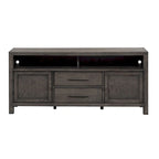 Meuble TV vieilli gris anthracite – Style rustique, convient aux TV jusqu'à 183 cm