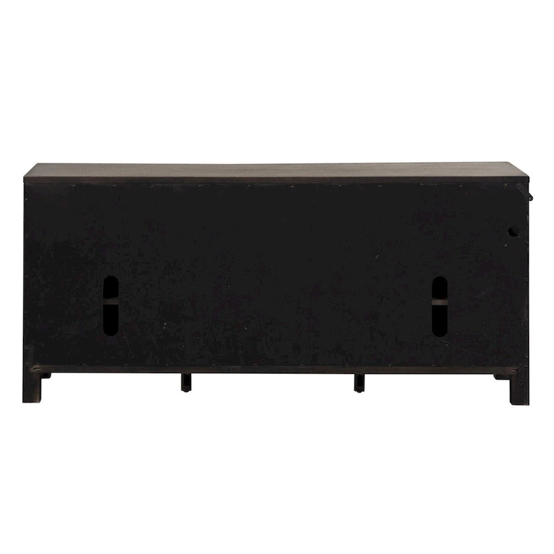 Meuble TV vieilli gris anthracite – Style rustique, convient aux TV jusqu'à 183 cm