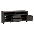 Meuble TV vieilli gris anthracite – Style rustique, convient aux TV jusqu'à 183 cm