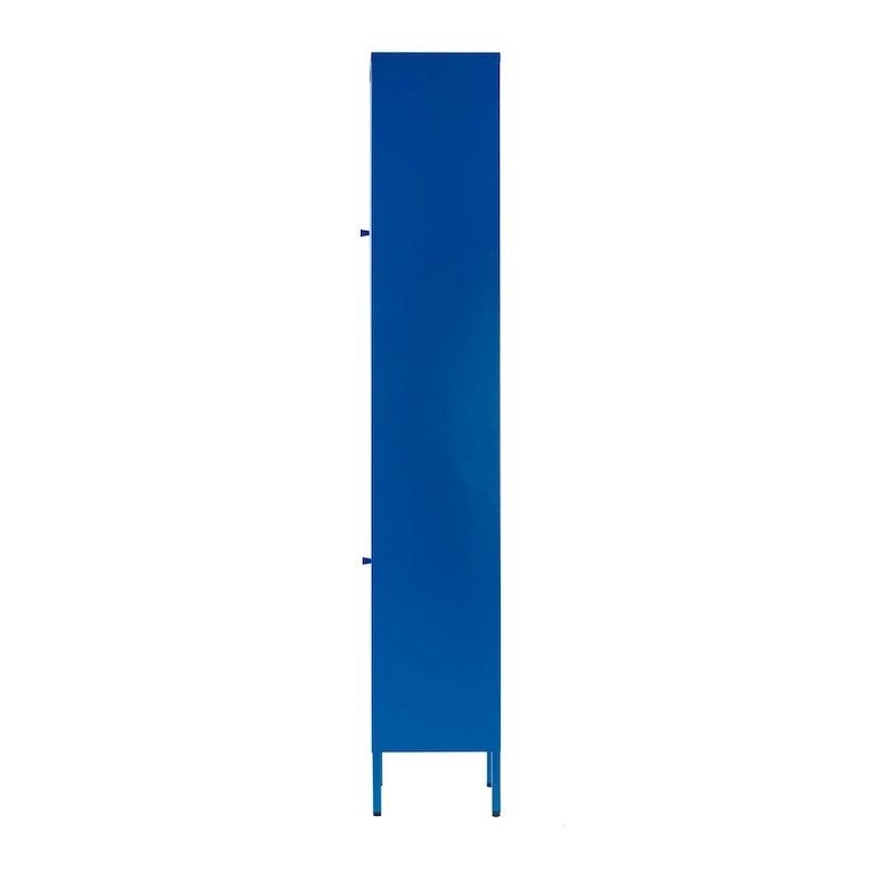 Armoire de rangement en métal à 2 portes, finition acier bleui, 180 cm