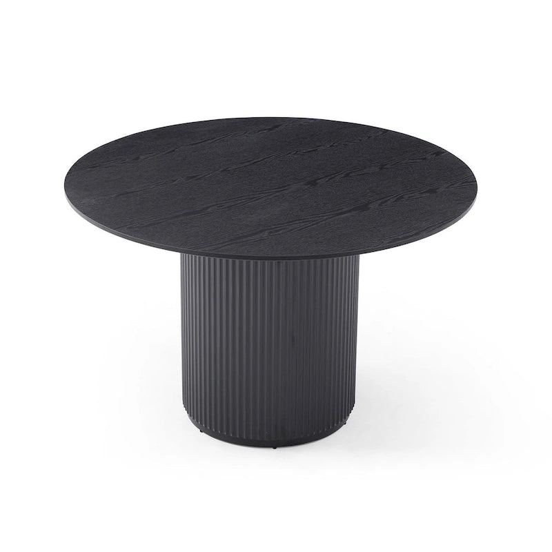 Table à manger ronde noire, pied central, 4 places
