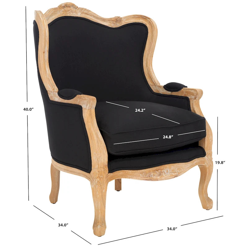Fauteuil d'appoint Camelback 1 place en lin naturel et chêne