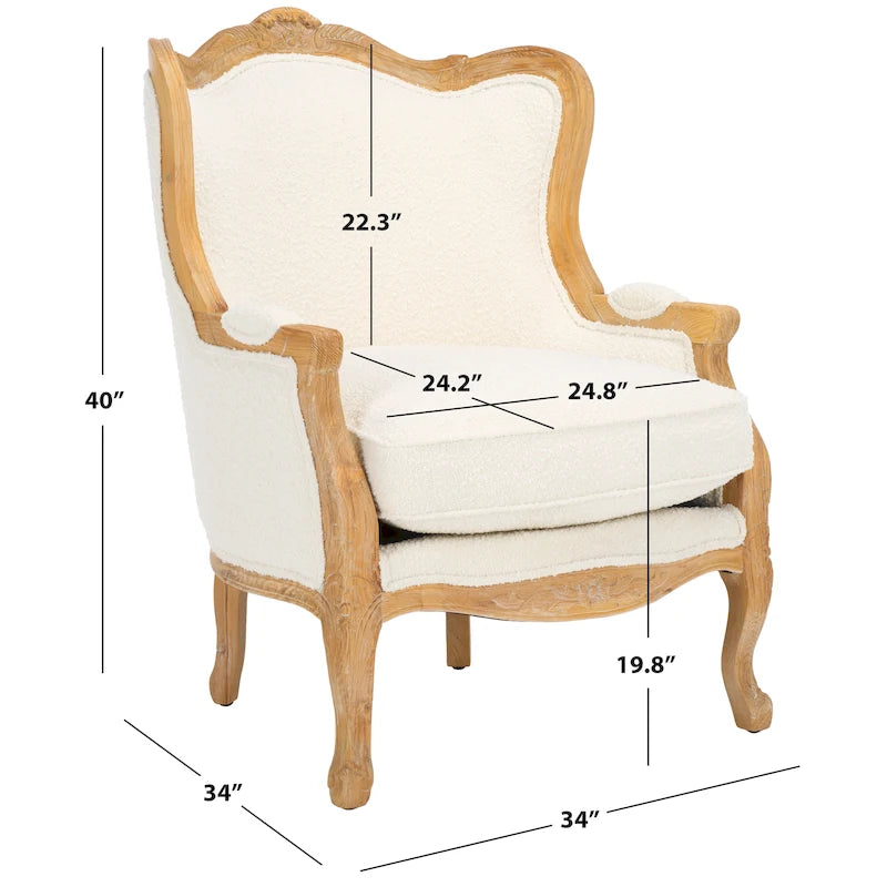 Fauteuil d'appoint Camelback 1 place en lin naturel et chêne