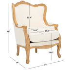 Fauteuil d'appoint Camelback 1 place en lin naturel et chêne