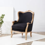Fauteuil d'appoint Camelback 1 place en lin naturel et chêne