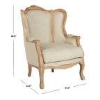 Fauteuil d'appoint Camelback 1 place en lin naturel et chêne