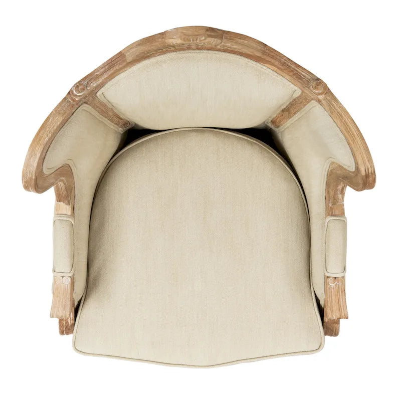Fauteuil d'appoint Camelback 1 place en lin naturel et chêne