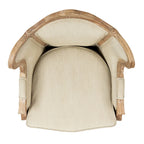 Fauteuil d'appoint Camelback 1 place en lin naturel et chêne