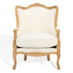 Fauteuil d'appoint Camelback 1 place en lin naturel et chêne