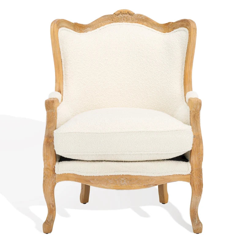 Fauteuil d'appoint Camelback 1 place en lin naturel et chêne