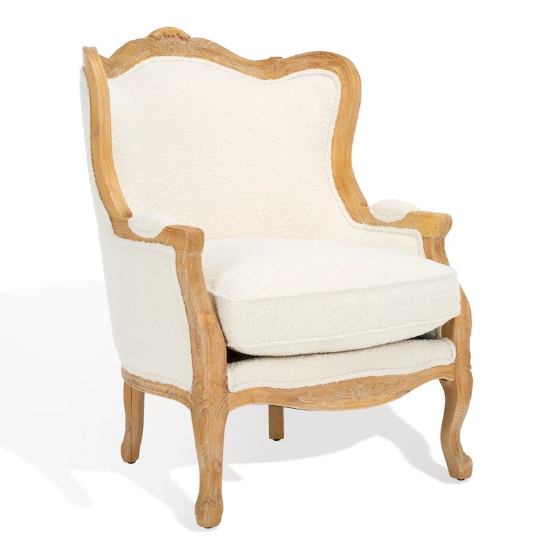 Fauteuil d'appoint Camelback 1 place en lin naturel et chêne