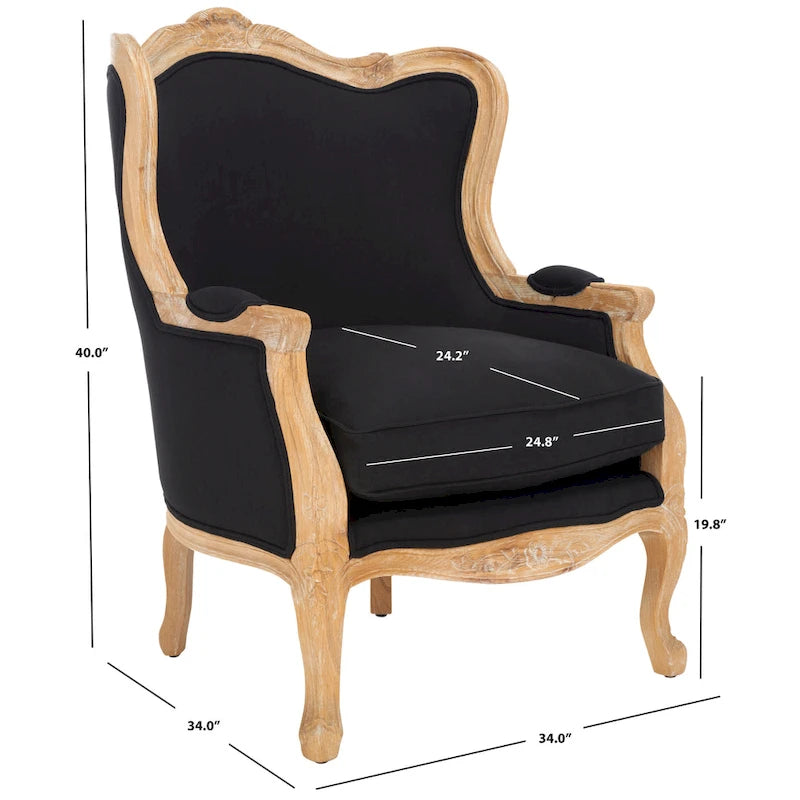 Fauteuil d'appoint Camelback 1 place en lin naturel et chêne