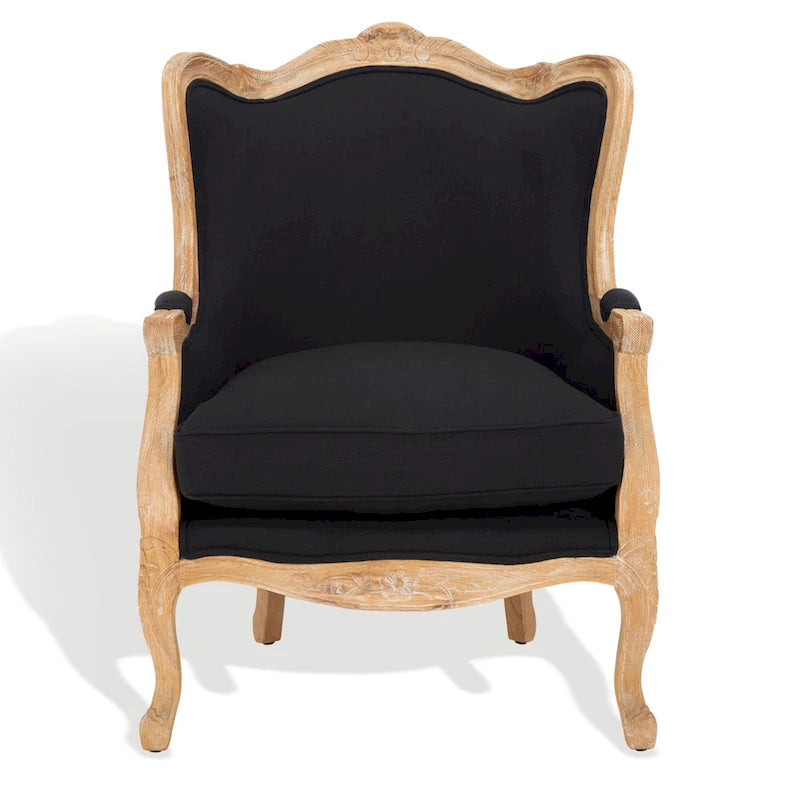 Fauteuil d'appoint Camelback 1 place en lin naturel et chêne