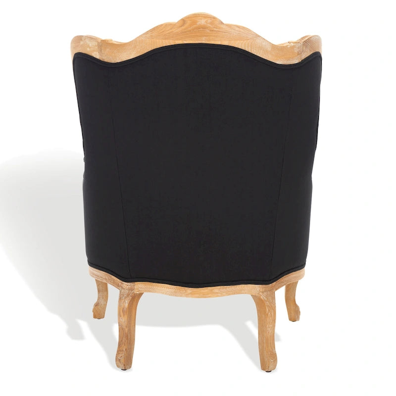 Fauteuil d'appoint Camelback 1 place en lin naturel et chêne