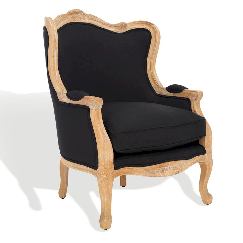 Fauteuil d'appoint Camelback 1 place en lin naturel et chêne