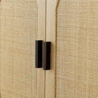Meuble de rangement rustique avec 2 portes en rotin
