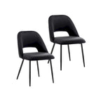 Chaises de salle à manger Porthos Home Orde en velours avec pieds en acier, lot de 2