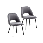 Chaises de salle à manger Porthos Home Orde en velours avec pieds en acier, lot de 2