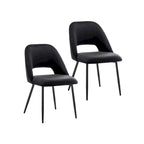 Chaises de salle à manger Porthos Home Orde en velours avec pieds en acier, lot de 2