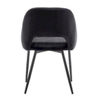 Chaises de salle à manger Porthos Home Orde en velours avec pieds en acier, lot de 2