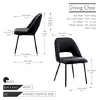 Chaises de salle à manger Porthos Home Orde en velours avec pieds en acier, lot de 2