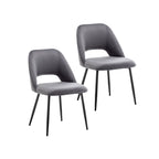 Chaises de salle à manger Porthos Home Orde en velours avec pieds en acier, lot de 2
