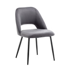 Chaises de salle à manger Porthos Home Orde en velours avec pieds en acier, lot de 2