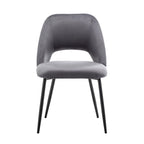 Chaises de salle à manger Porthos Home Orde en velours avec pieds en acier, lot de 2