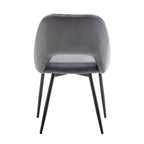 Chaises de salle à manger Porthos Home Orde en velours avec pieds en acier, lot de 2