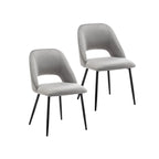 Chaises de salle à manger Porthos Home Orde en velours avec pieds en acier, lot de 2