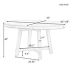 Table de salle à manger ronde extensible en bois naturel/expresso, 4 à 6 places